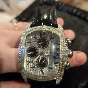 Silver and Black Luxury Watch